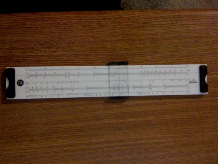 Slide rule, gifted to Art Hunt in December 2010 by his children - photo by Art Hunt